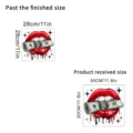 Detailed size specifications for the artistic red lip and dollar bill wall decal - Red Lips and Dollars (KSC33D) / 30x30cm