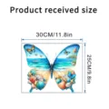 Waterproof beach scenery butterfly wall sticker detail showing 30x25cm product size - KSA111C Style / 30x25cm