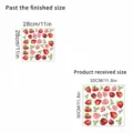 Detailed dimensions of strawberry wall stickers showing finished and received sizes. - KSA113C-30*30CM