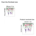Detailed size comparison of floral vine wall sticker showing finished and received dimensions. - Model KSA114C / 30x30cm