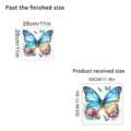 Detailed dimensions of the waterproof butterfly wall sticker with size comparison view - KSA111D Style / 30x30cm