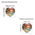 Detailed size guide for heart-shaped beach sunset waterproof wall sticker decal - KSC-155F Style (30x30cm)