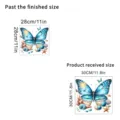 Beach butterfly wall sticker dimension detail showing received and finished sizes - KSA111E Style / 30x30cm