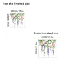 Detailed view showing received and finished sizes of waterproof floral vine wall stickers. - Model KSA114E