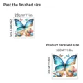 Detailed size dimensions for beach scenery butterfly self-adhesive wall stickers - KSA111F Style / 30x30cm
