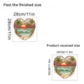 Detailed comparison of finished and received sizes for heart beach waterproof wall sticker - KSC-155H Style (30x30cm)