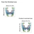 Detailed size chart for feather wings wall sticker showing finished and received dimensions - Black Gold Classic Wings (KSC172I) / 40x40cm (Bagged)