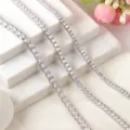 Elegant silver-toned round cut tennis necklace for women, premium sparkling finish. - 3.0mm (45CM) / White Gold (White Zircon)