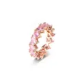 Roségoldener Ring in Herzform mit rosa Zirkon-Steinen für Damen Mode-Schmuck. - Größe 7 / Roségold (Rosa Zirkonia)
