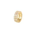Detailansicht eines eleganten zweireihigen Zirkonia-Rings mit 18 Karat Goldbeschichtung - Größe 6 / 18K Gold Weißer Zirkonia