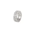 Eleganter silberfarbener zweireihiger Eternity-Bandring mit Zirkonia für Damen - Größe 6 / Platinierter Weißer Zirkon