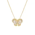 Eleganter vergoldeter Schmetterlings-Anhänger Halskette mit funkelndem Zirkonia - 18k Vergoldete Weiße Zirkonia Anhänger Halskette
