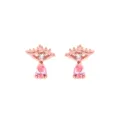 Elegante roségoldene Augen-Ohrstecker mit rosa Zirkonia-Tropfen und funkelndem Kristall. - Rosa Weinendes Auge (E2420) / 0.96g (10x9mm) / Roségold