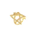Eleganter kreativer 3D Sternring mit pavé-gefassten Zirkonia in polierter Goldoberfläche - Größe 6 / R494 3D Fünfzackiger Stern Stil / Gold