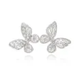 Elegante silberne Schmetterlingsflügel-Ohrringe mit mikroverzierten Zirkonsteinen. - Schmetterlingsflügel Ohrringe (E2002) / Platinweiß / Weißer Zirkonia