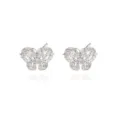 Elegante Schmetterlings-Ohrstecker mit funkelnden Zirkonia-Steinen in Silber für Damen - Platiniert Weiße Zirkonia Ohrstecker