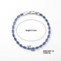 Misurazioni dettagliate per bracciale tennis in zircone marquise blu con finitura argento - Braccialetto in Zirconia Marquise Blu Profondo / Blu scuro
