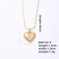 Gold heart letter F pendant necklace with snake chain, elegant fashion jewelry for women. - Letter F
