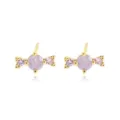 Zierliche ohrstecker in bonbonform aus gold mit lila und rosa zirkoniasteinen besetzt. - Süßigkeitsform Stil (E2477) / Gold Wie Gezeigt 3