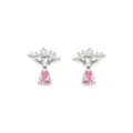 Elegante Ohrstecker im Evil-Eye-Design mit einem pinkfarbenen Zirkonia in Tropfenform. - Rosa Weinendes Auge (E2420) / 0.96g (10x9mm) / Weißgold