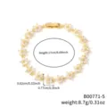 Primo piano del bracciale a stella in zirconia placcato oro con 17 cm e peso - Oro con zirconia bianca (B00771-5)
