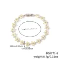 Misure dettagliate del bracciale fiori in zirconia gialla, lunghezza 17 cm e peso 8,7 g - Oro con Zirconia Gialla (B00771-8)