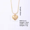Gold heart letter pendant necklace detail, vintage metal minimalist clavicle chain. - Letter G