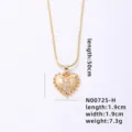 Gold-plated initial heart pendant necklace featuring shimmering cubic zirconia letter H. - Letter H