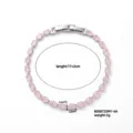 Bracciale in zircone rosa taglio marquise, finitura argento, lunghezza 17+2cm - Rosa chiaro