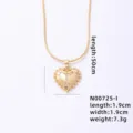 Detailed view of gold heart letter pendant necklace with delicate chain and sparkle stone. - Letter I