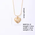 Gold heart letter O necklace with snake chain and crystal pendant, stylish jewelry for women - Letter O