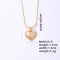 Gold snake chain necklace with beaded heart pendant and crystal letter P for women. - Letter P