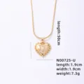 Gold-colored heart letter U pendant necklace with snake chain fashion jewelry. - Letter U