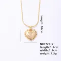 Gold heart letter Y pendant necklace with snake chain, elegant minimalist clavicle jewelry. - Letter Y