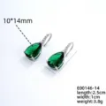 Eleganti orecchini pendenti a goccia in zircone verde, splendidi gioielli alla moda. - Argento con Strass Verde