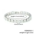 Elegante bracciale minimalista in zircone bianco per donne, raffinato gioiello da mano. - Bianco K Pietra Bianca