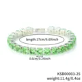 Elegant silver tennis bracelet with sparkling green zirconia stones, stylish design for women. - White K Olive Green Rhinestone