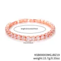 Rose gold tennis bracelet with sparkling round cubic zirconia stones. Elegant and chic fashion style. - Rose Gold White Rhinestone