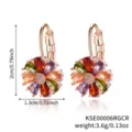 Orecchini a fiore multicolore con misure di 2 cm di altezza e 1,3 cm - Base Oro Rosa Multicolore (KSE00006RGCR)