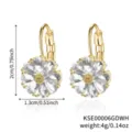 Vista dettagliata degli orecchini a fiore con dimensioni 2cm x 1,3cm e peso 4g - Base Oro Bianco (KSE00006GDWH)