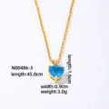 Elegante Collana Girocollo Cuore Zircone Multicolore Stile Ins Placcata Oro Gioielli - Zirconia Cuore Blu Acquamarina (N00486-3) / Oro