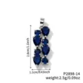 Blauer Zirkonia Cluster Anhänger Kette Zierlicher Silberbeschichteter Schmuck Detail - Dunkelblau (P2898-14)