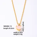 Gold plated pink heart zircon necklace with dainty chain, elegant fashion jewelry for women. - Pink Jade Heart (N00486-13) / Gold