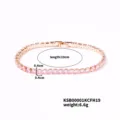 Pink cubic zirconia tennis bracelet elegant rose gold plated crystal bracelet for women 19cm - 19cm / KC Gold Pink