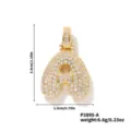 Pendentif lettre A bulle en zircone cubique pavé d'or collier bijou de mode de luxe - Pendentif Lettre A Seul (N00888GW-A)