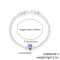 Dettaglio della lunghezza di 19 cm e del peso di 6g per il bracciale a goccia viola - Argento Zirconia Viola