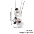 Collana con ciondolo in zircone di rame loto d'autunno, squisito regalo di design. - N01634-2