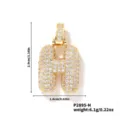 Pendentif lettre H en or glacé de cristaux, collier ras du cou charmant bijou tendance. - Pendentif Lettre H Seul (N00888GW-H)