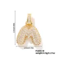 Pendentif lettre M plaqué or avec oxyde de zirconium étincelant pour collier. - Pendentif Lettre M Seul (N00888GW-M)