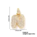 Collier pendentif initiale N en or plaqué, bijou lettre bulle avec zircone micro-pavé. - Pendentif Lettre N Seul (N00888GW-N)